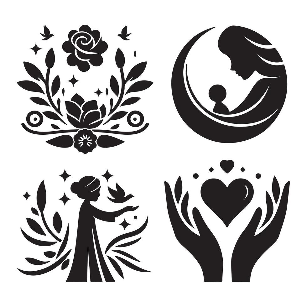 Happy mothers day Illustration, mothers love relationships between mother and child vector