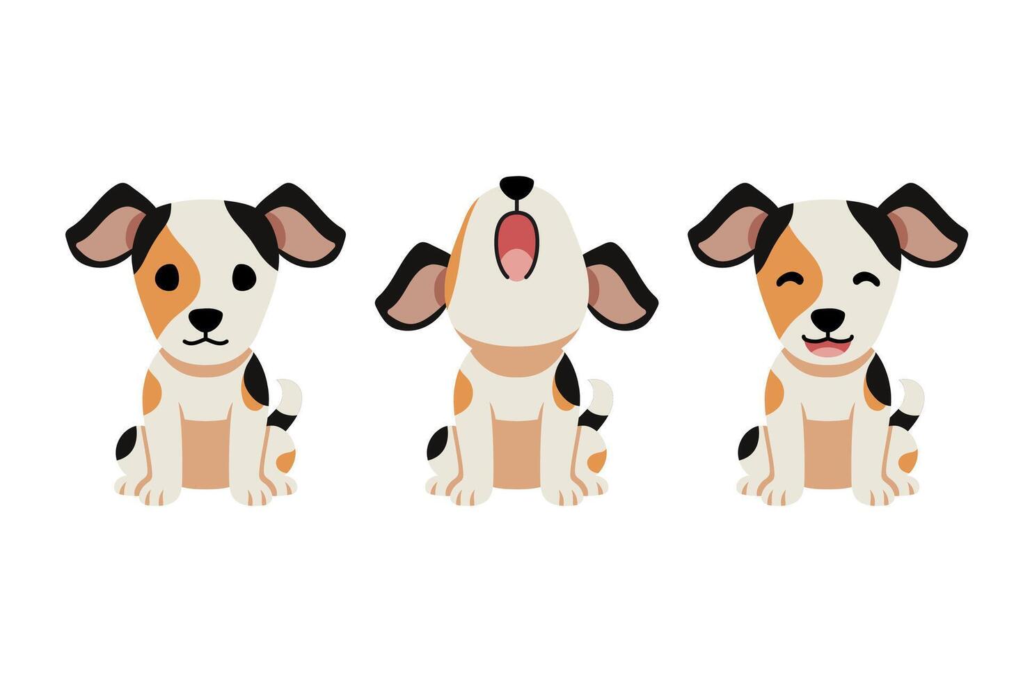 Set of cartoon character cute dog vector