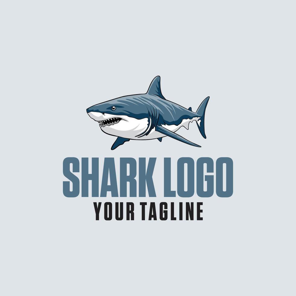 angry shark logo tamplate vector