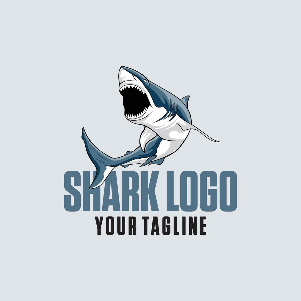 angry shark logo tamplate vector