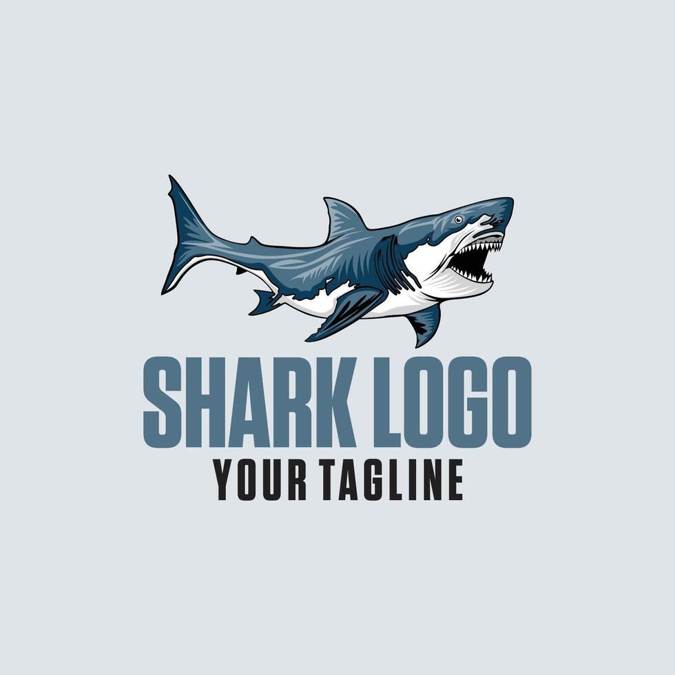 angry shark logo tamplate vector