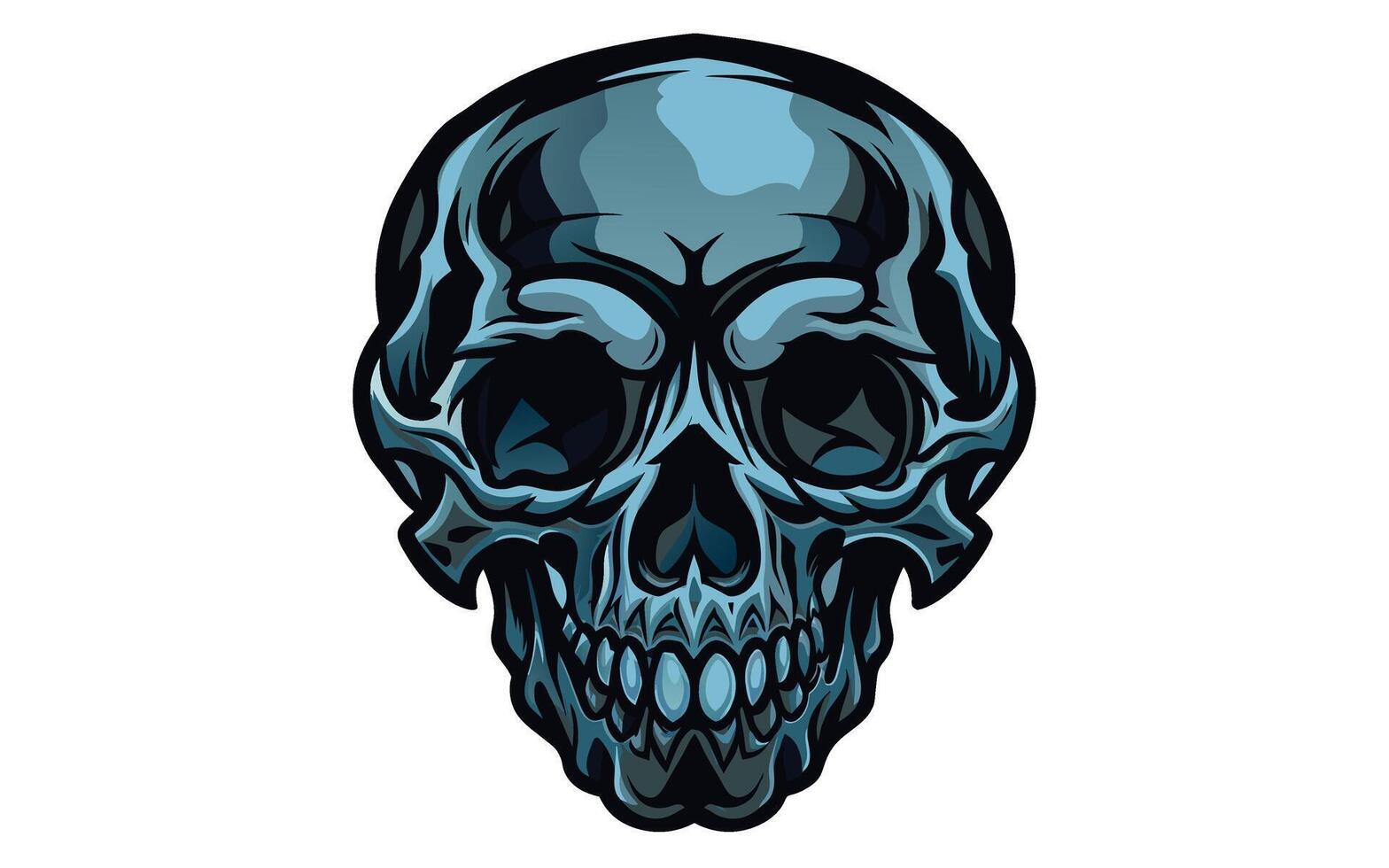Cartoon Skull Face Isolated vector