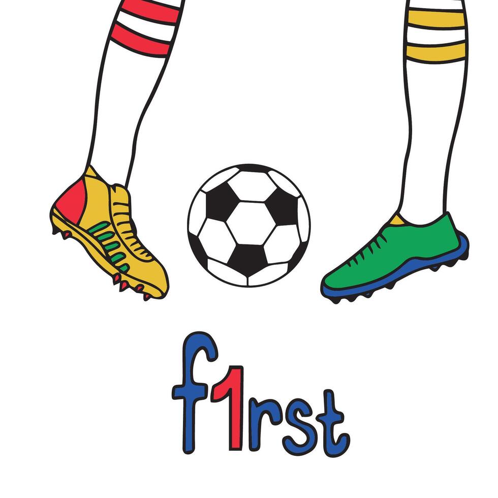 fútbol americano jugadores patada un fútbol pelota. garabatear estilo. concepto de fútbol americano deporte y equipo juego. ilustración. ilustración vector