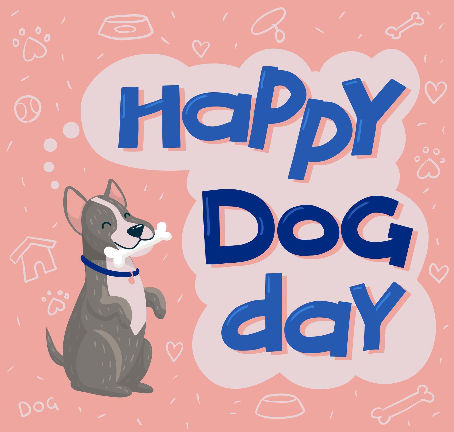 International Dog Day celebration. international dog day background. world dog day. illustration