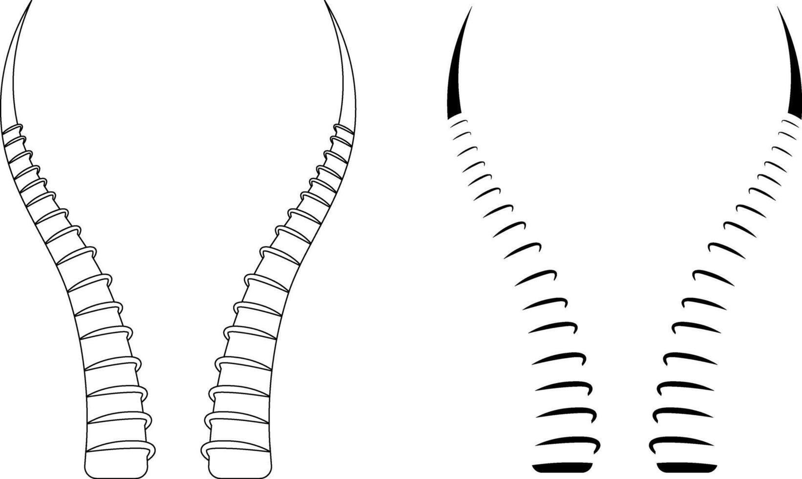 antelope horn icon set vector
