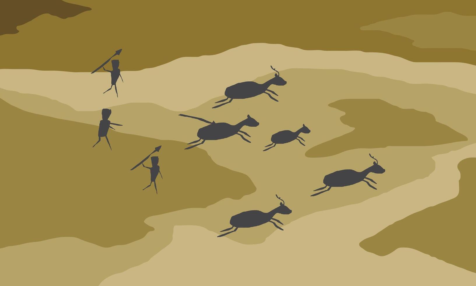 Stone Age Cave Wall Paint vector