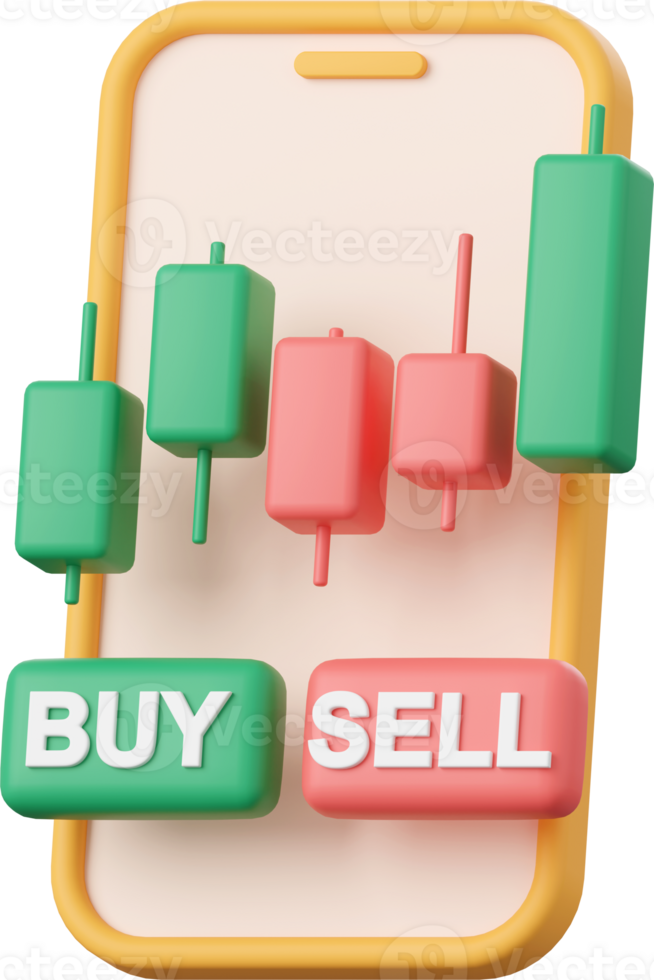 Trading application, 3d illustration of Investment concept png