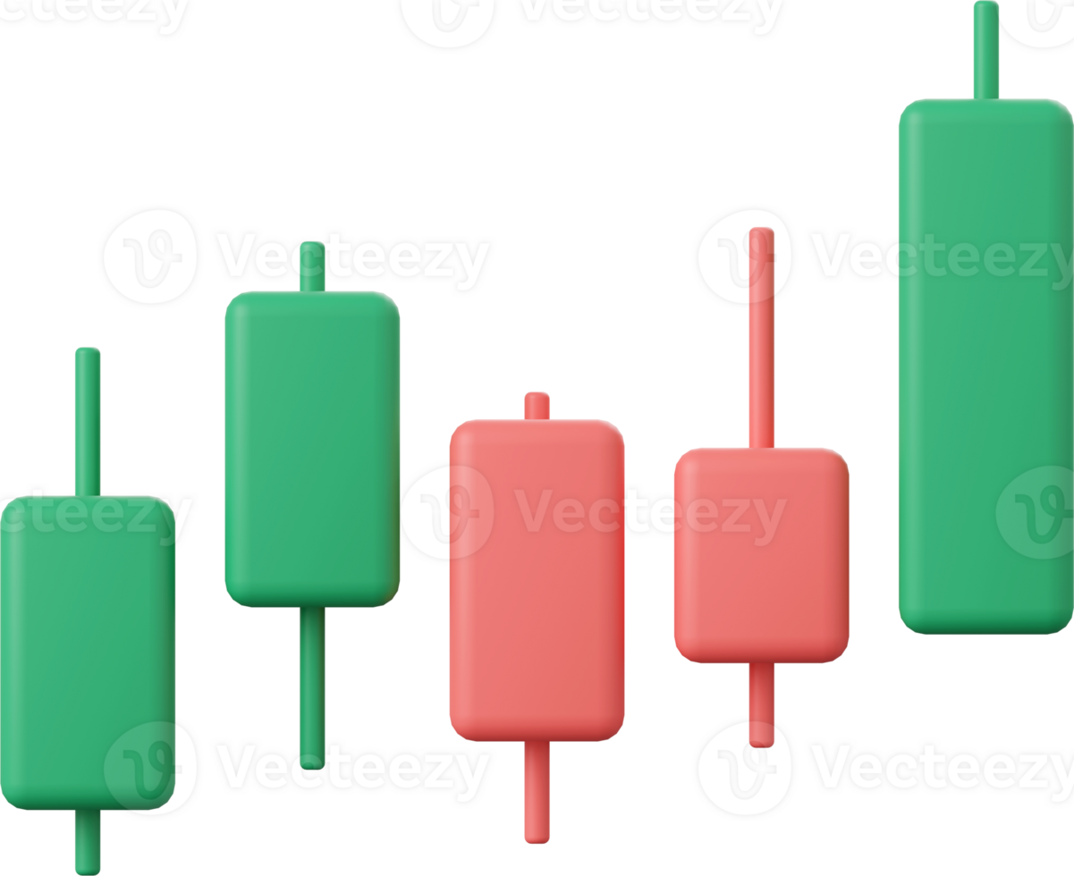 Stocks graph, 3d illustration of Investment concept png