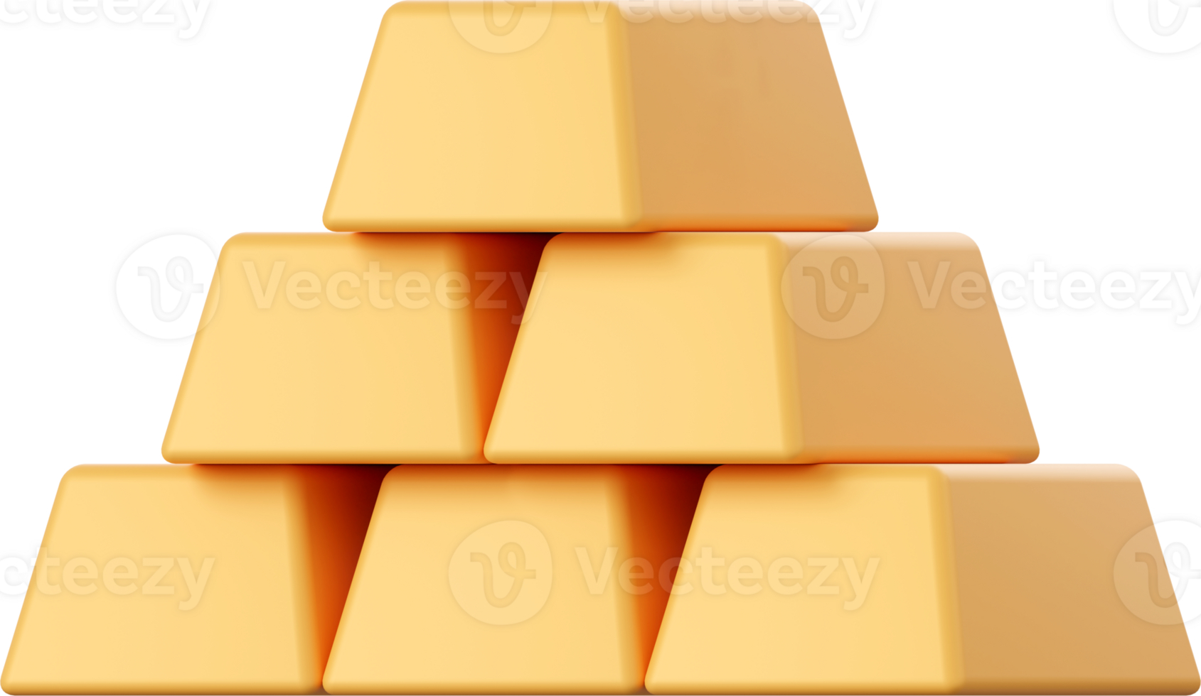 Gold bar, 3d illustration of Investment concept png