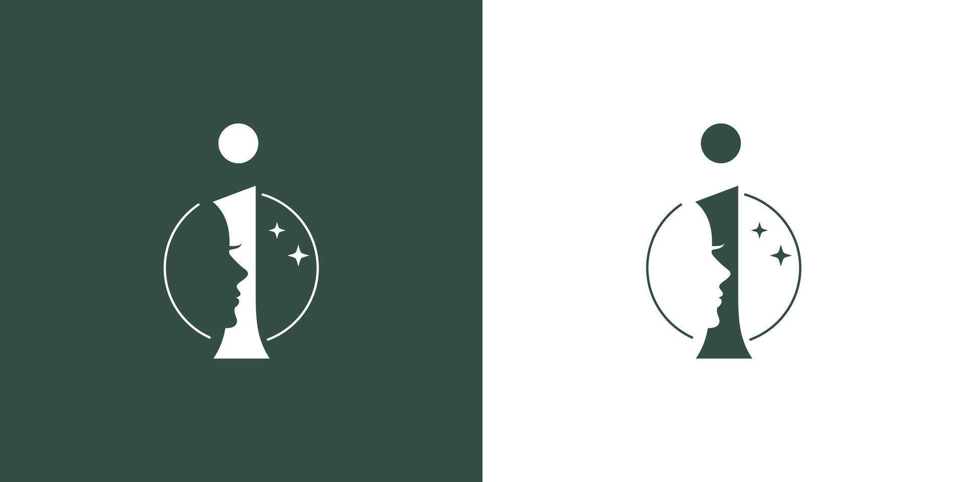 Beauty logo with creative element style premium vector