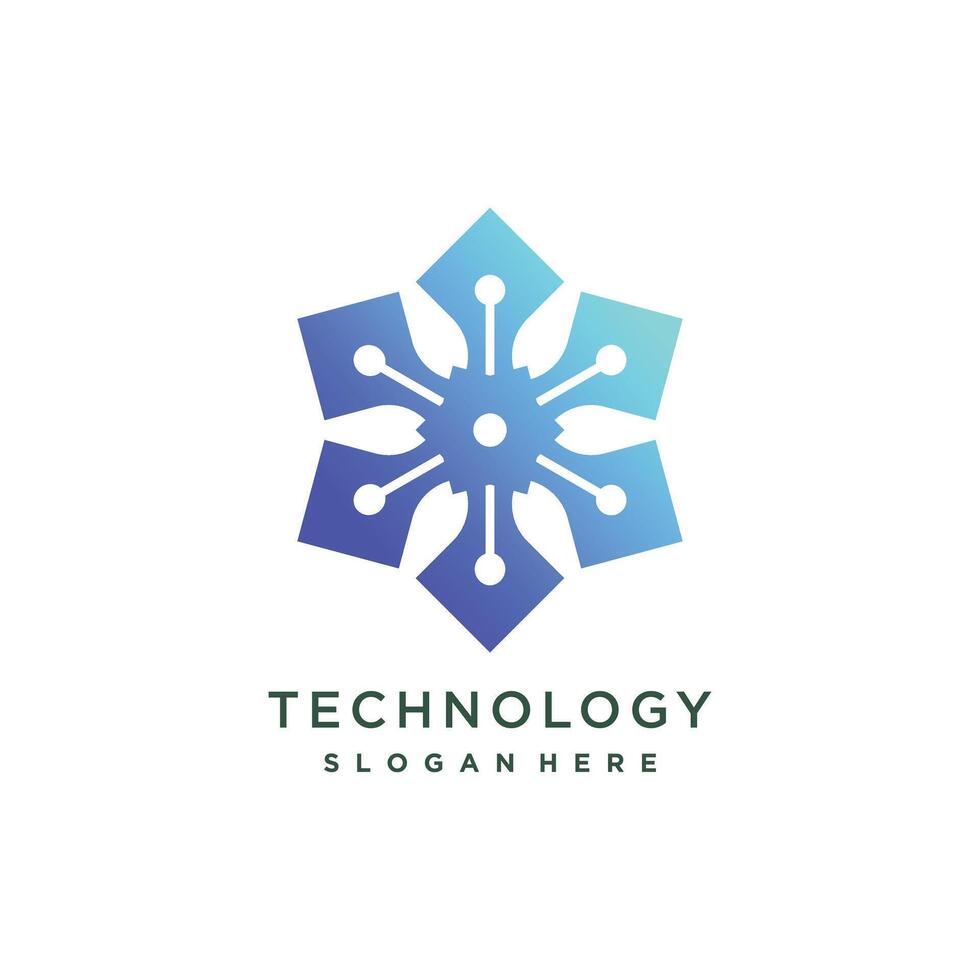 Techology logo with creative design idea concept vector