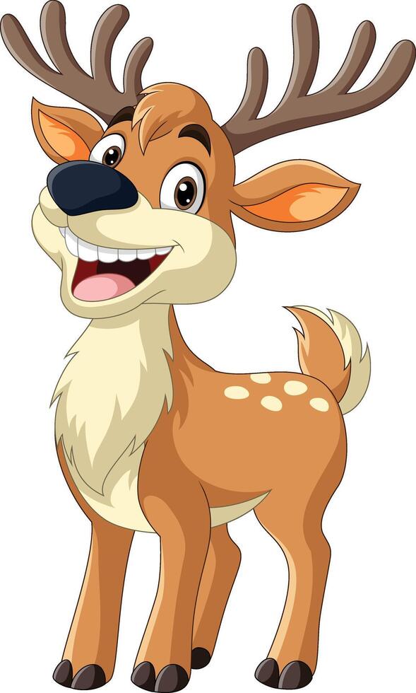 Cartoon happy deer vector