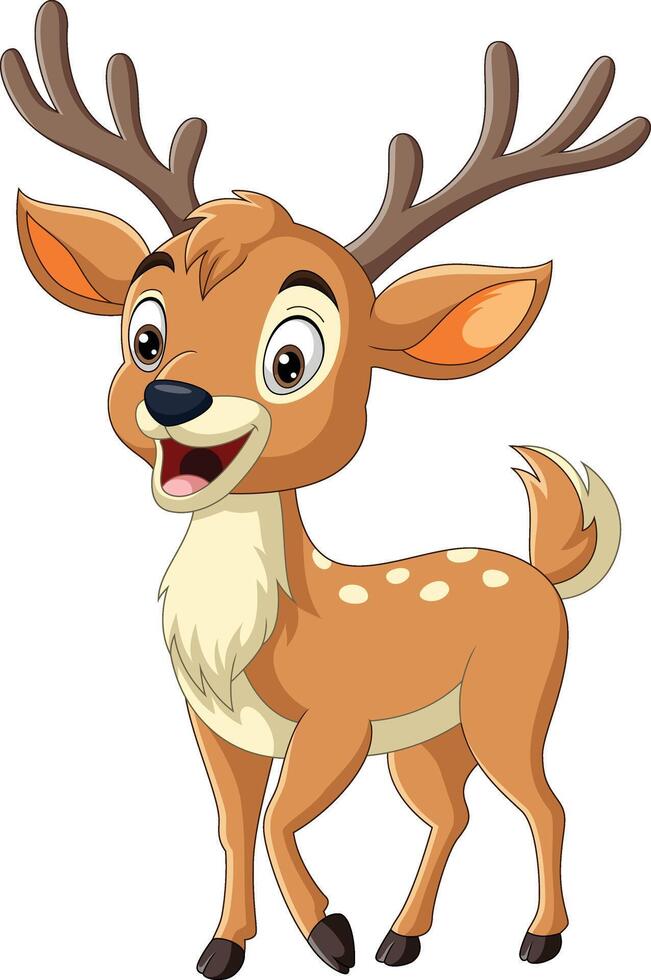 Cartoon happy deer vector