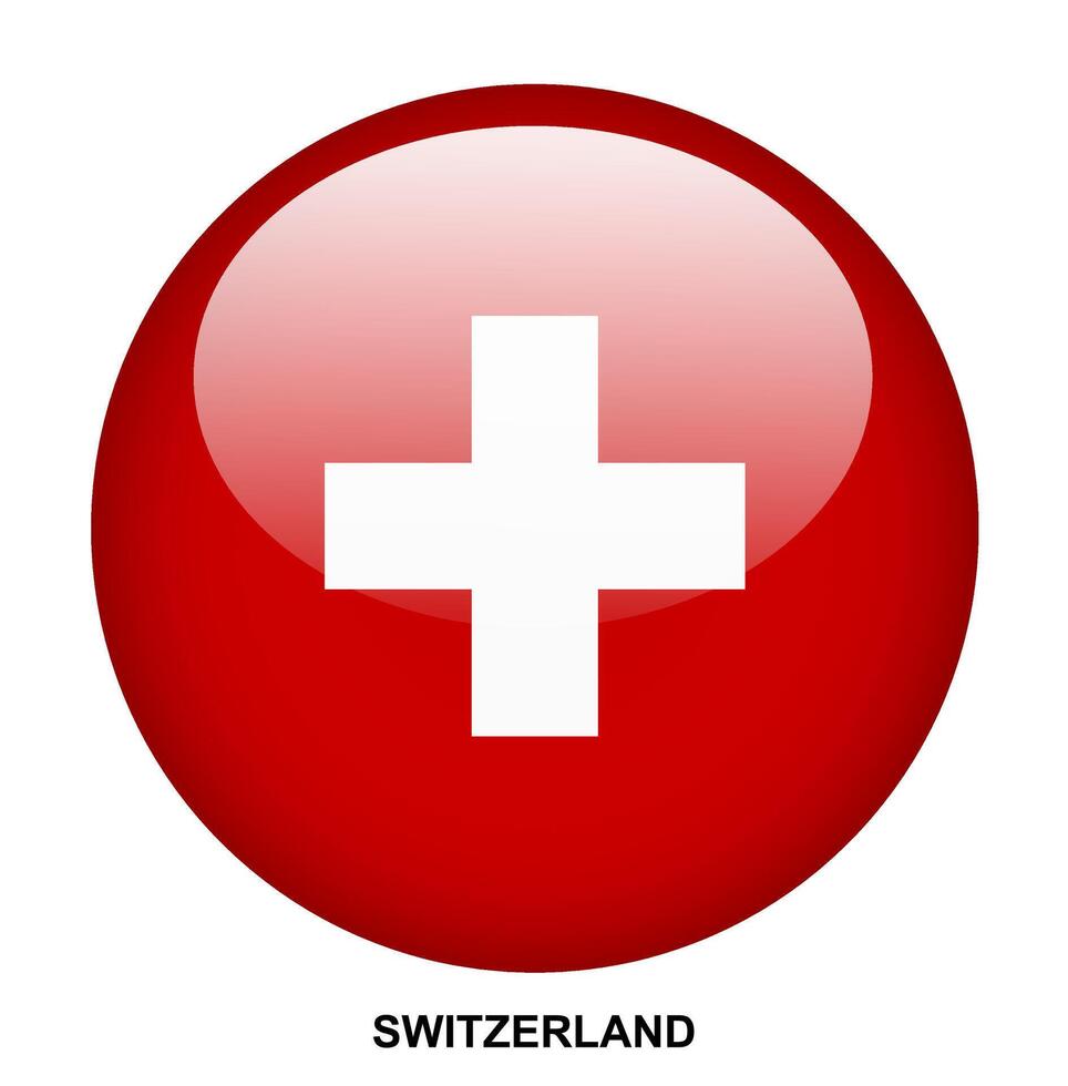 SWITZERLAND flag button on white background vector