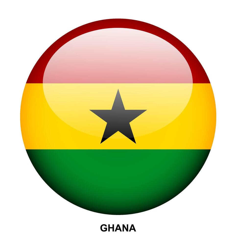 GHANA flag button on white background vector