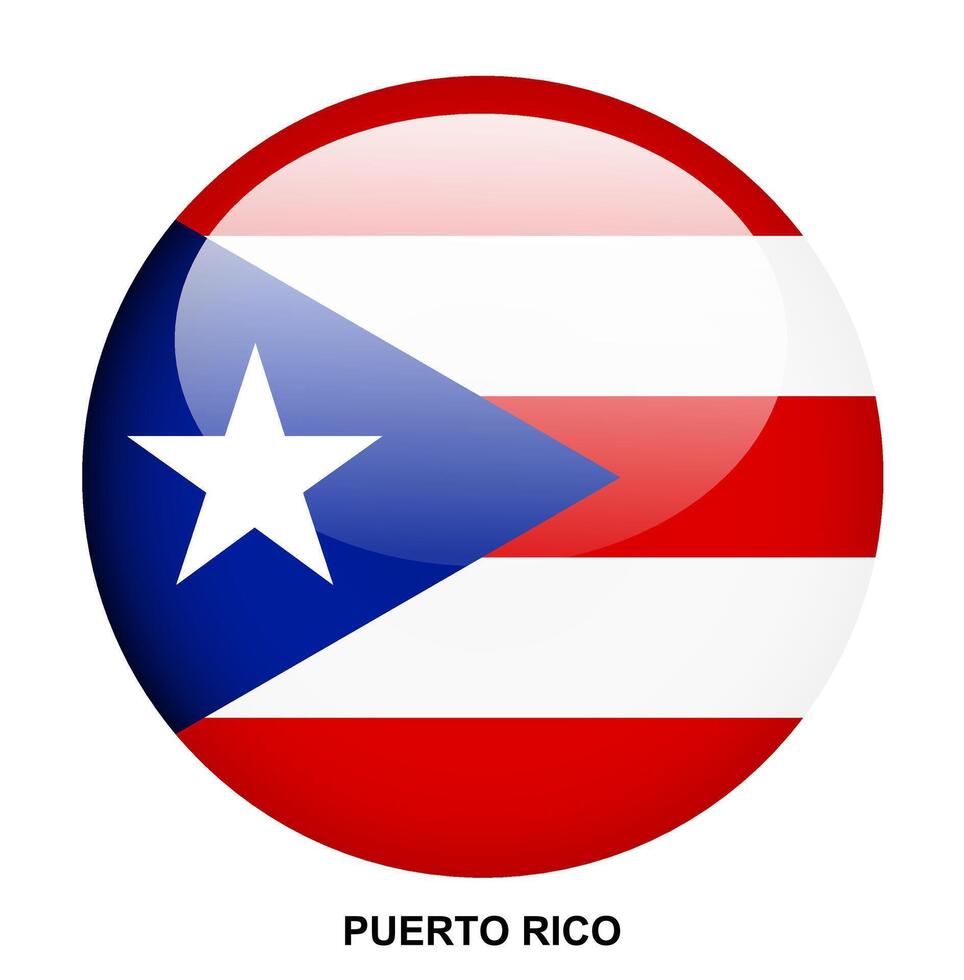 PUERTO RICO flag button on white background vector