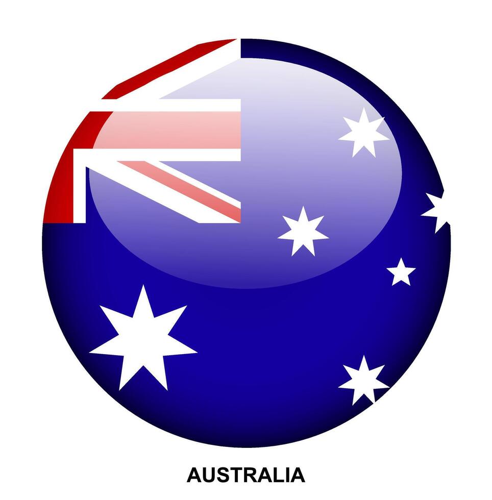 AUSTRALIA flag button on white background vector