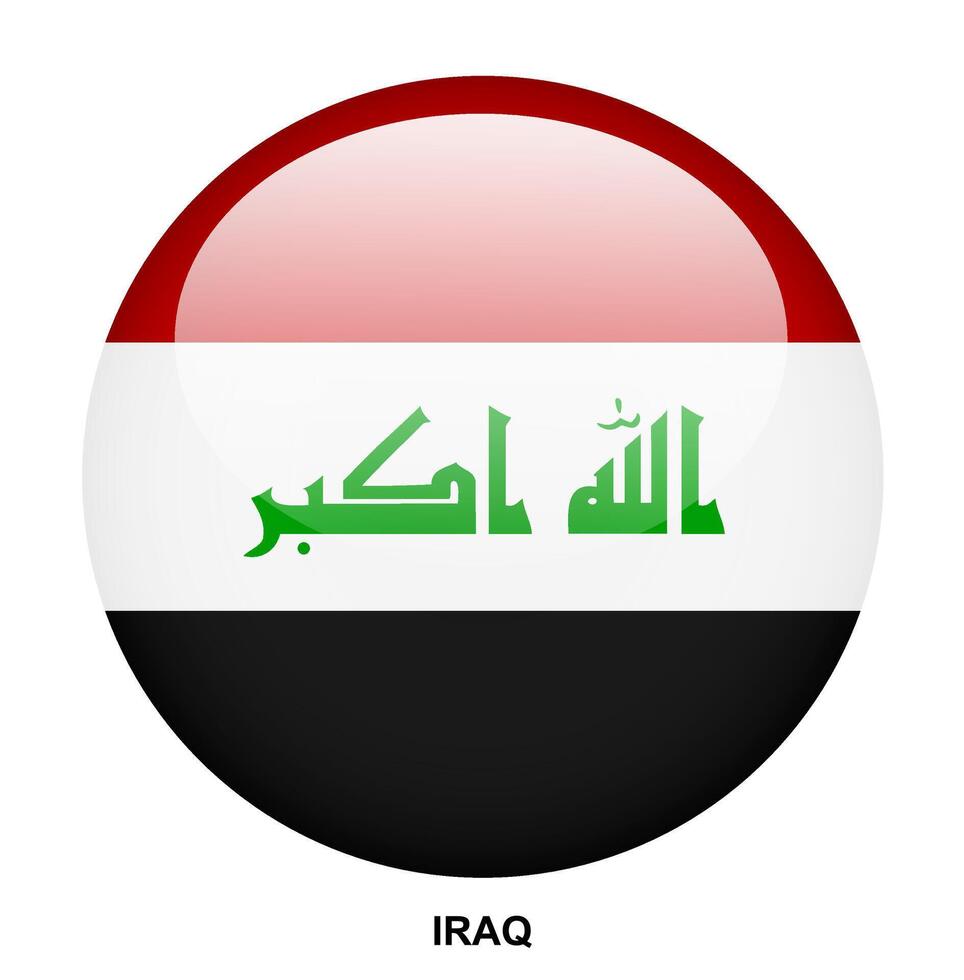 IRAQ flag button on white background vector