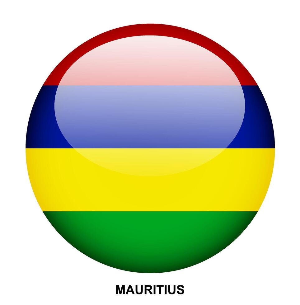 MAURITIUS flag button on white background vector