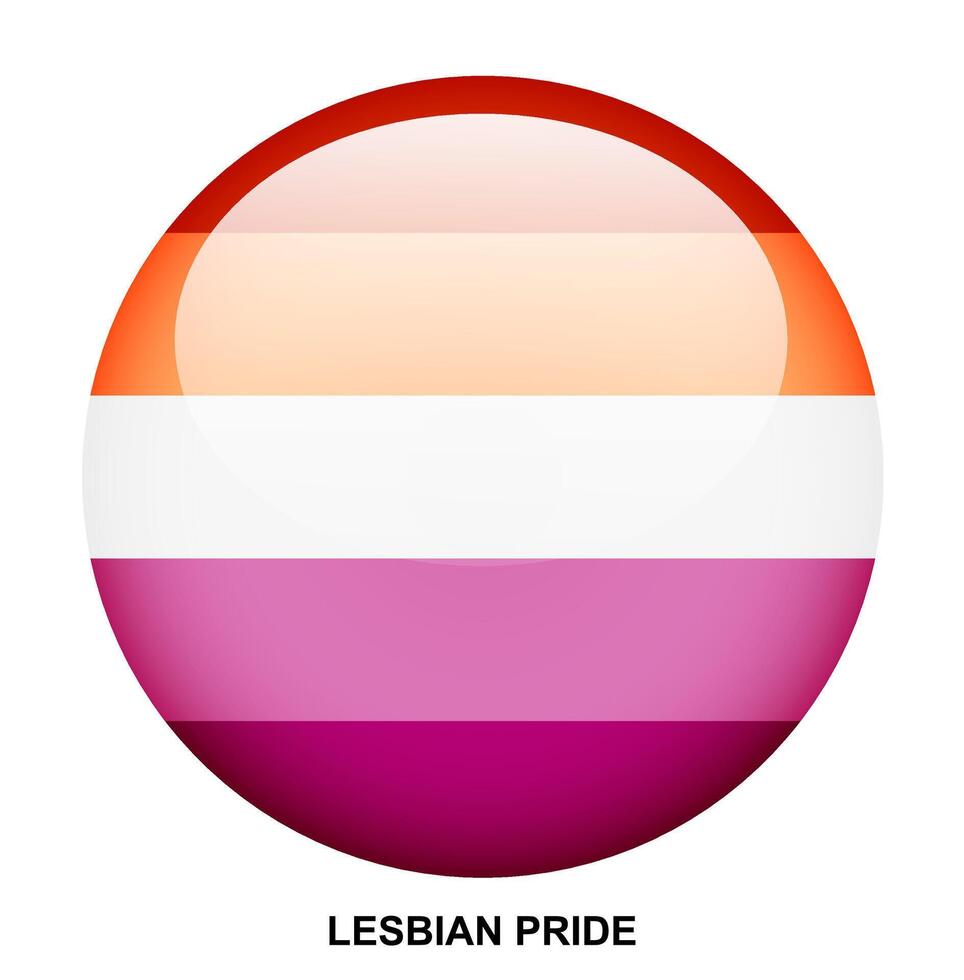 LESBIAN PRIDE flag button on white background vector