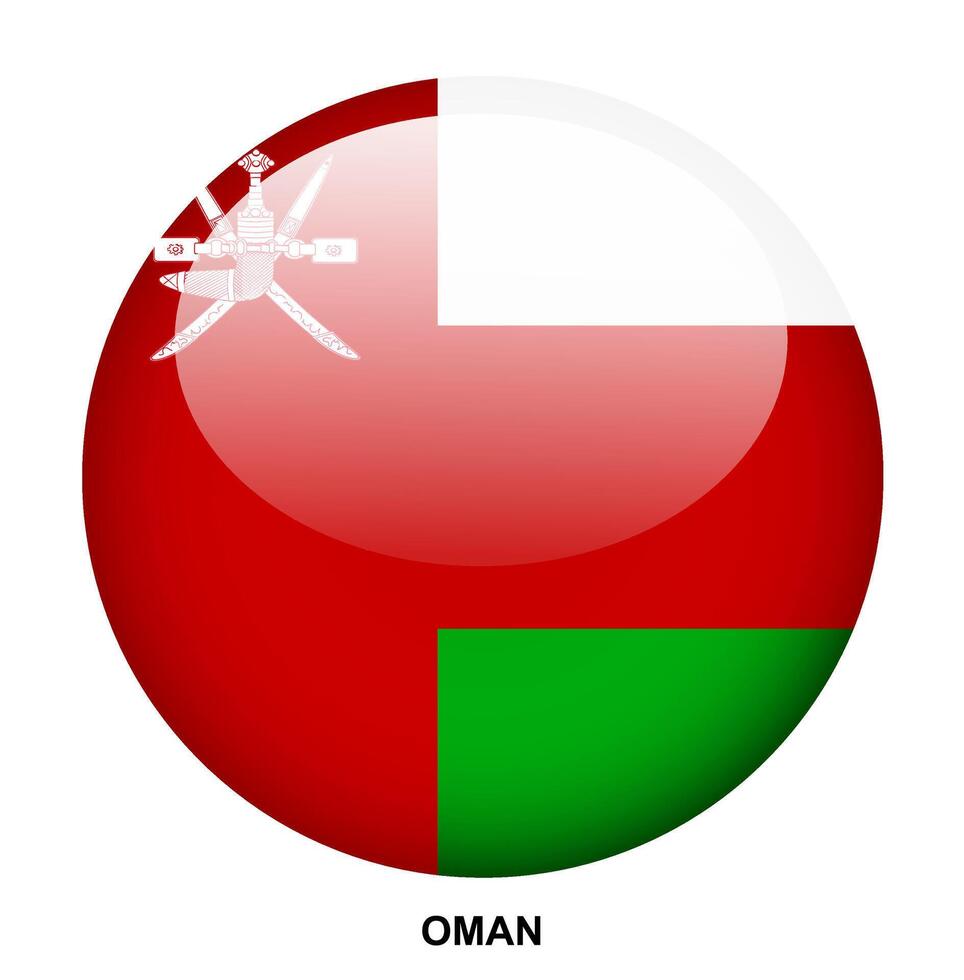 OMAN flag button on white background vector