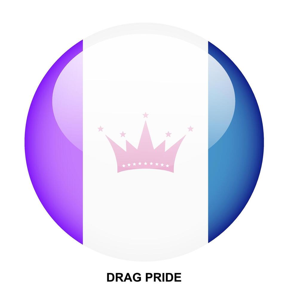 DRAG PRIDE flag button on white background vector