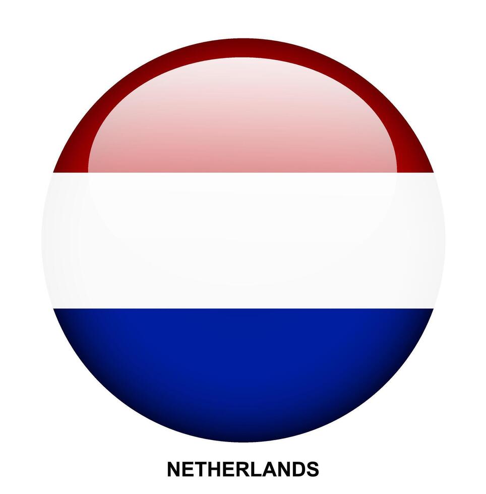 NETHERLANDS flag button on white background vector
