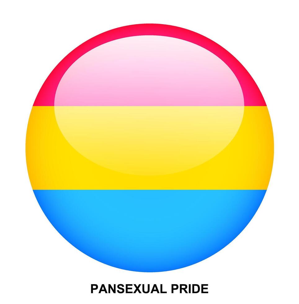 PANSEXUAL PRIDE flag button on white background vector
