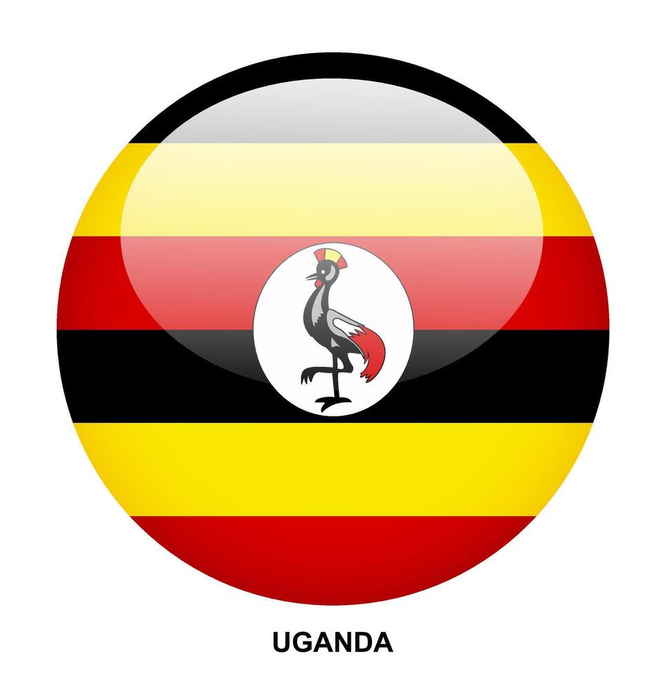 UGANDA button flag on white background vector