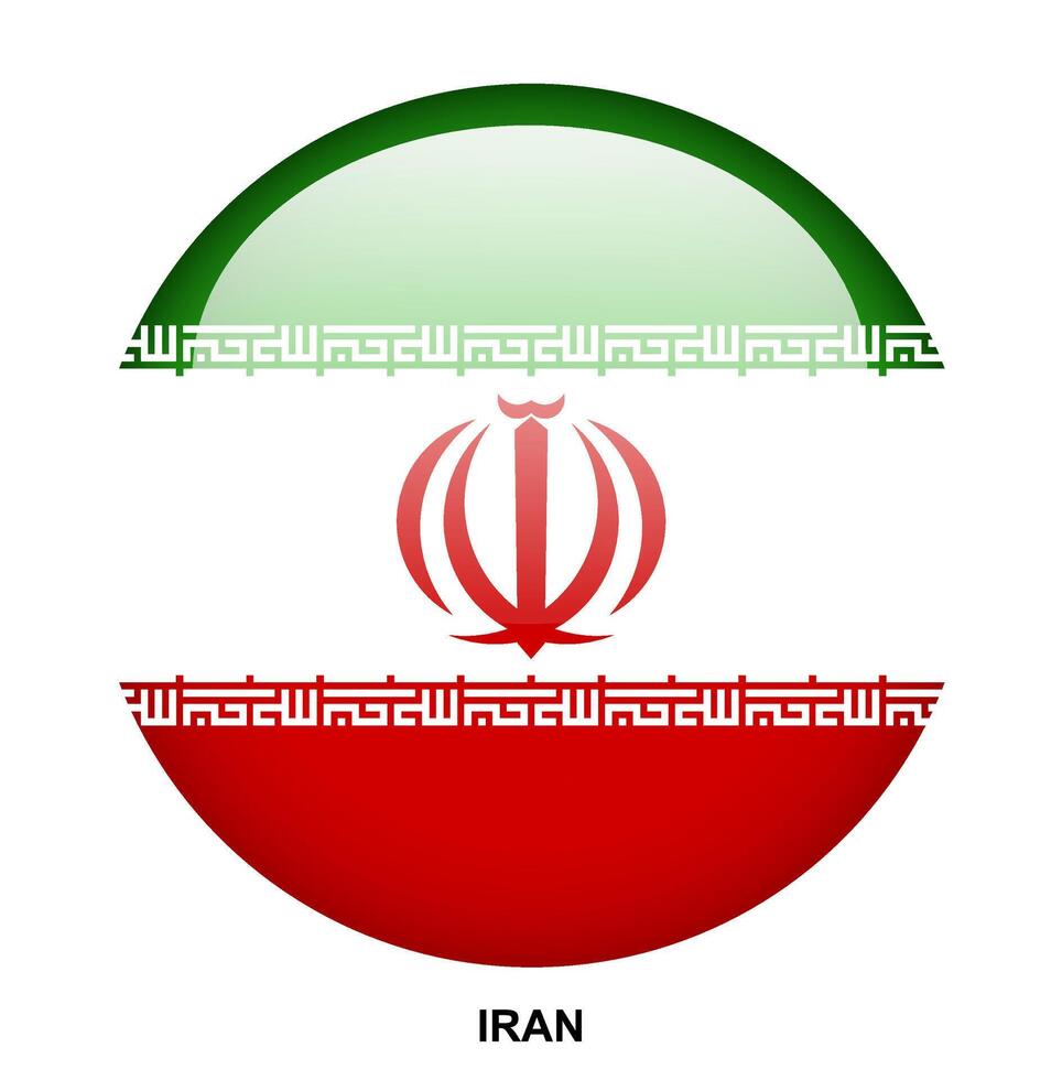 IRAN flag button on white background vector