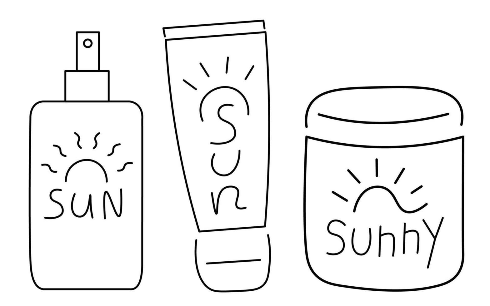 summer sunscreen set vector