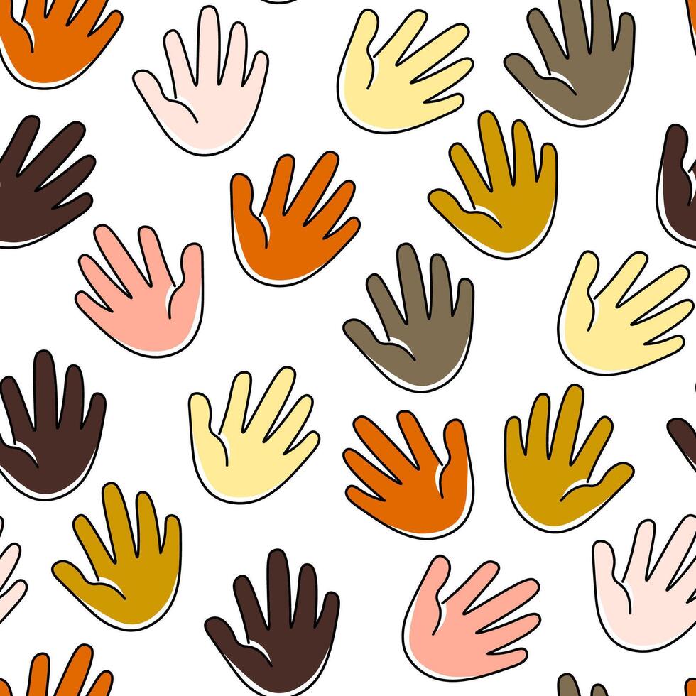 hands seamless pattern vector