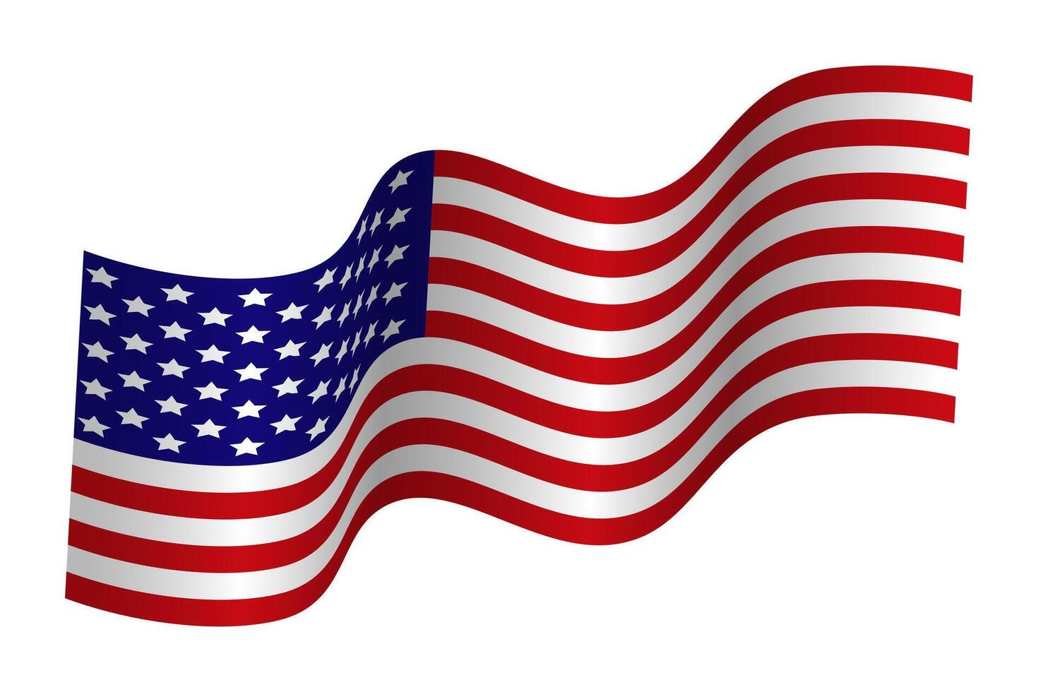 Iconic american flag with stars and stripes in motion. Emblem of independence and national spirit. vector