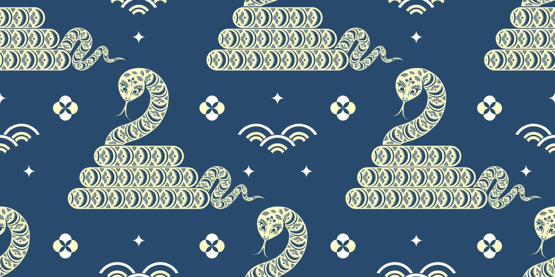 Seamless pattern happy chinese new year 2025 vector