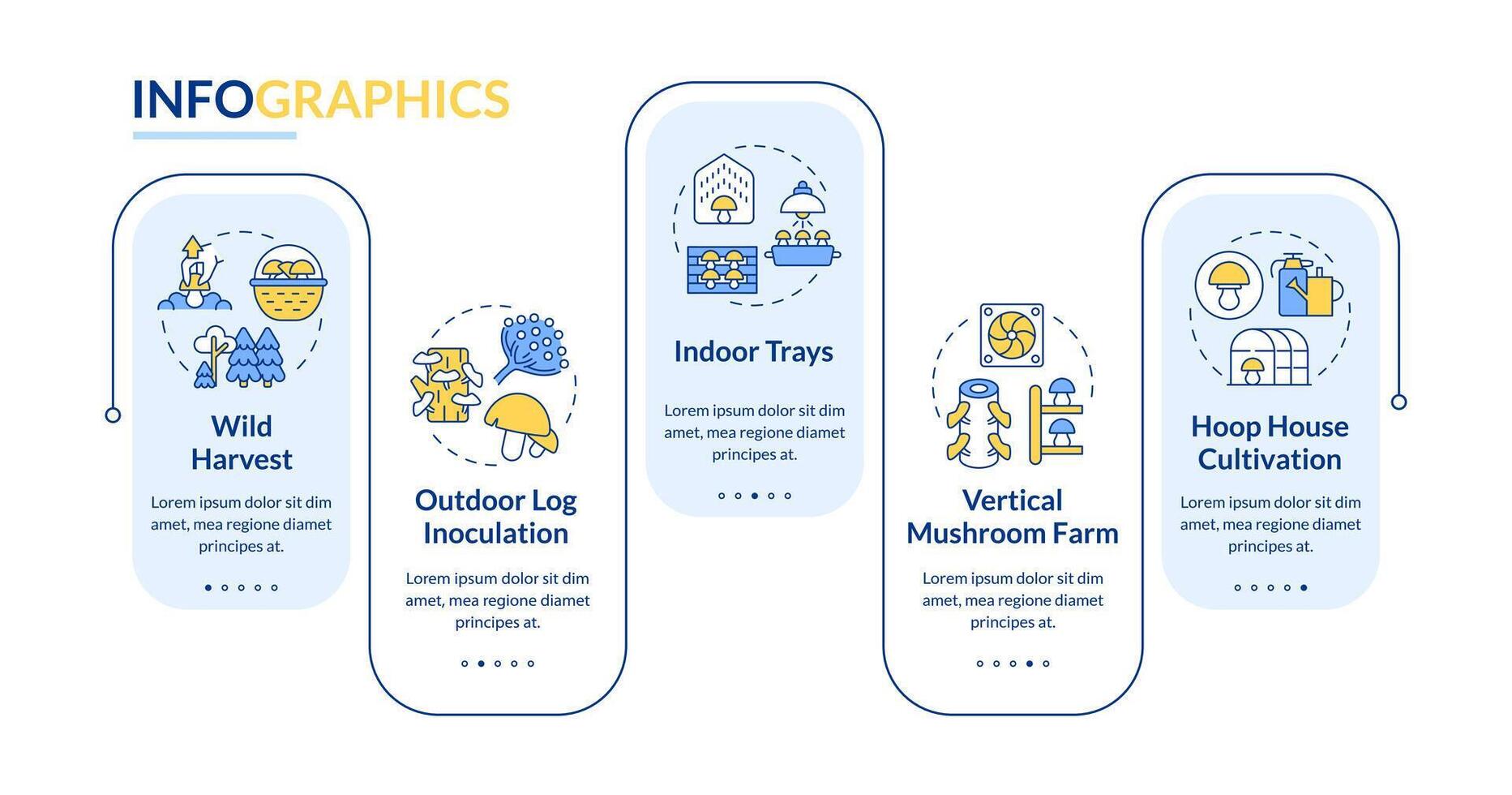 Cultivation techniques blue rectangle infographic template. Data visualization with 5 steps. Editable timeline info chart. Workflow layout with line icons vector