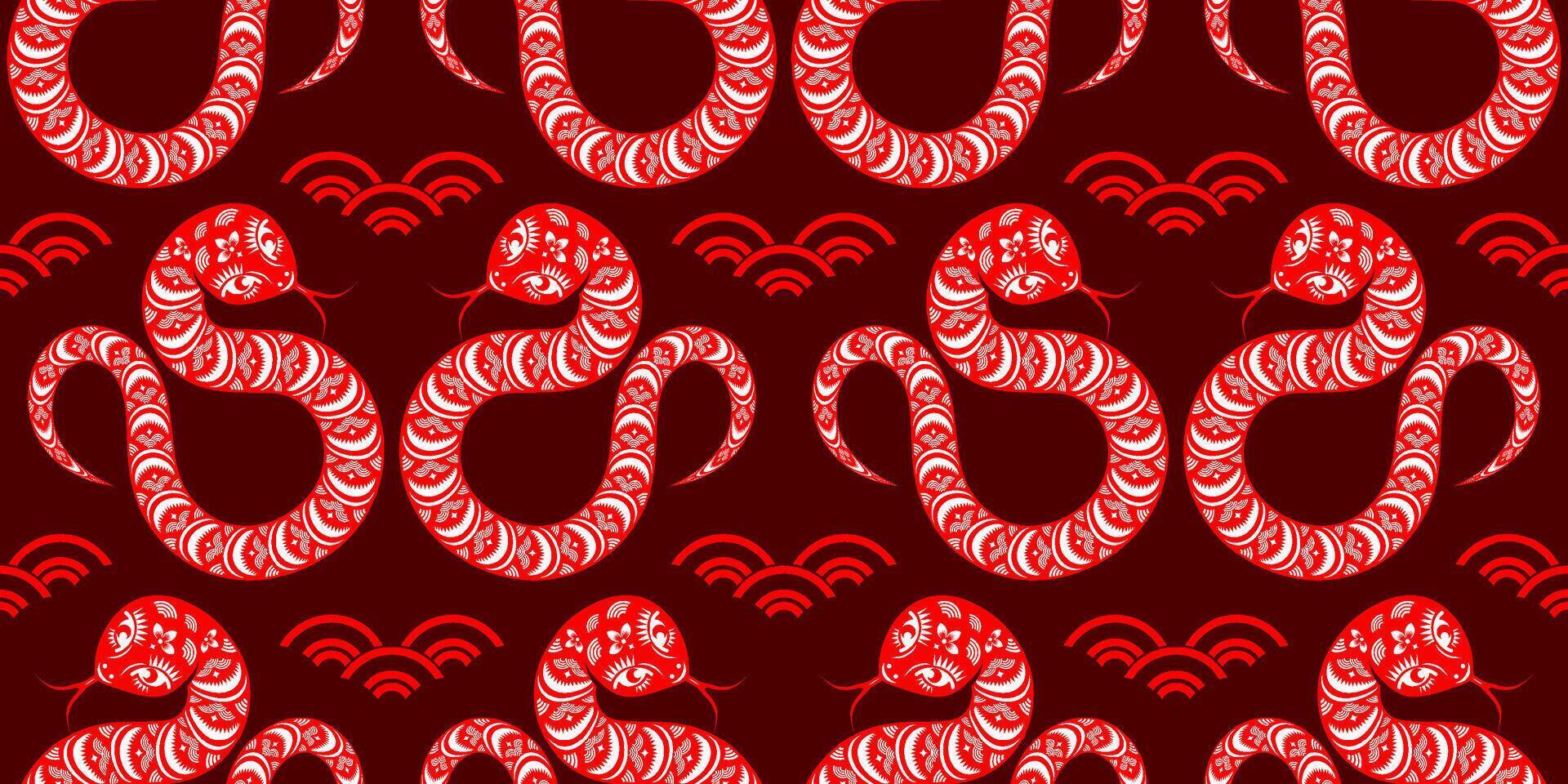 Seamless pattern happy chinese new year 2025 vector