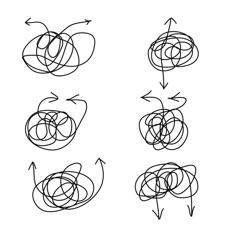 A set of arrows drawn in doodle style with a black pencil on a white background vector