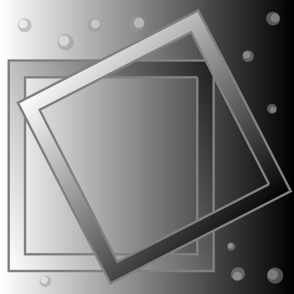 Abstract square frame on gray gradient background vector