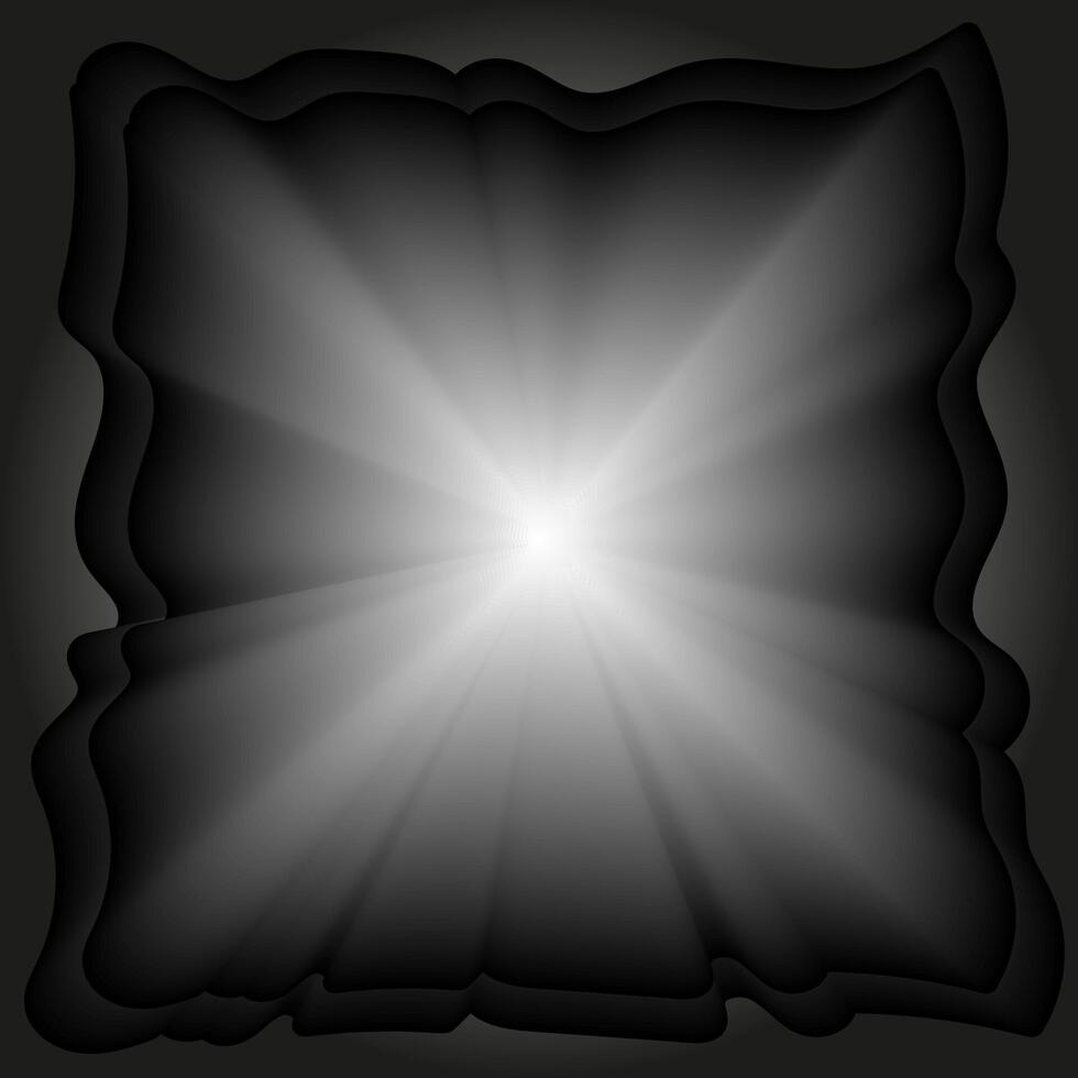 Abstract frame with wavy edges on a gray gradient background vector