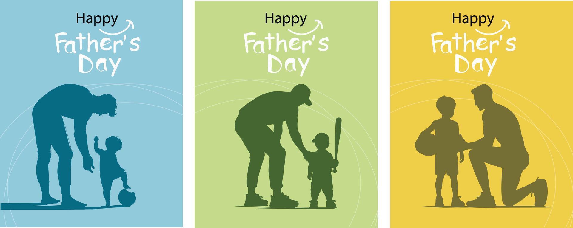 Father's Day cards that communicate activities together in the form of images. father's day template can be customized Suitable for posters, covers, vector