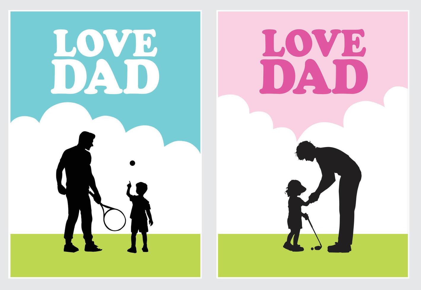 Father's Day cards that communicate activities together in the form of images. father's day template can be customized Suitable for posters, covers, vector