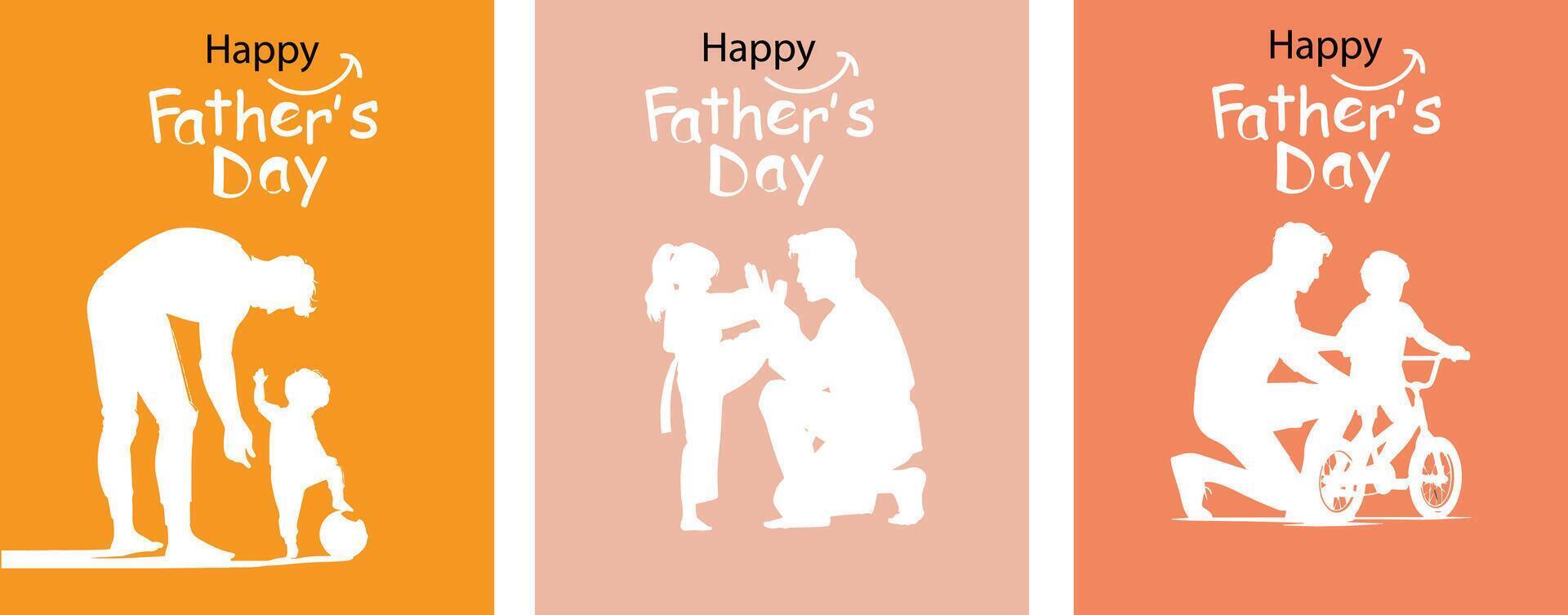 Father's Day cards that communicate activities together in the form of images. father's day template can be customized Suitable for posters, covers, vector