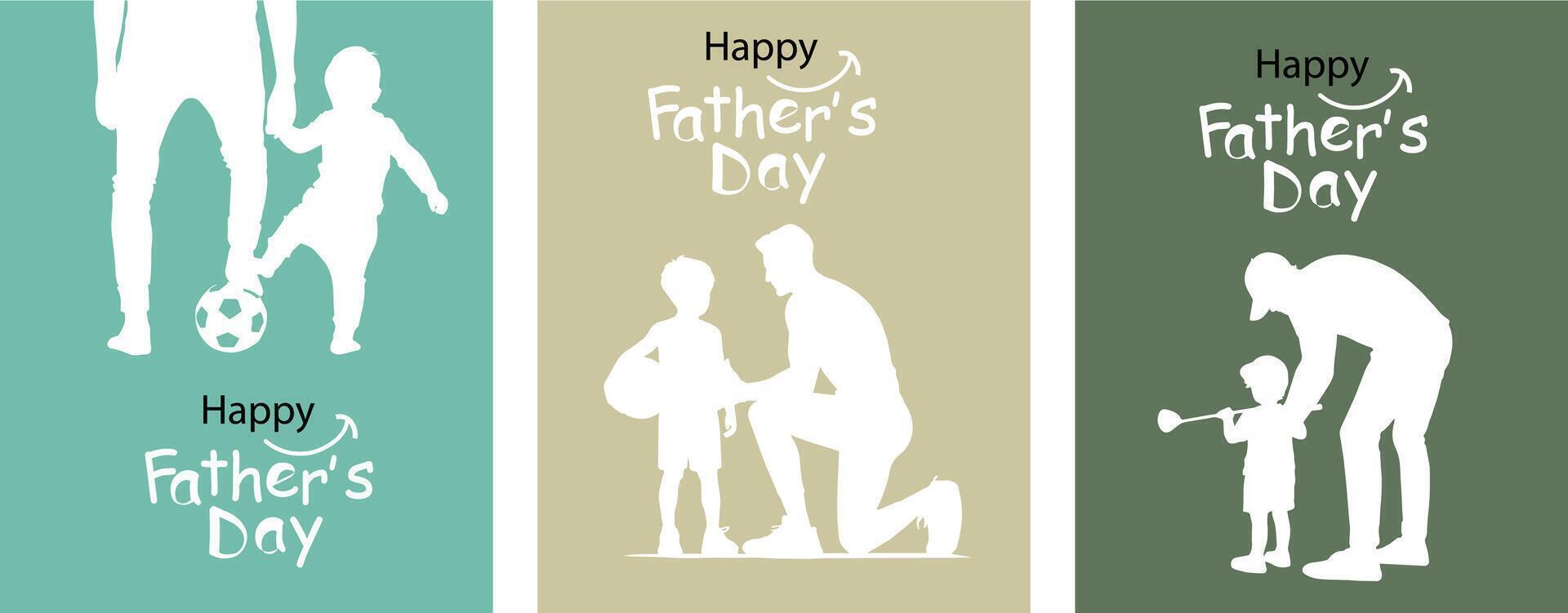 Father's Day cards that communicate activities together in the form of images. father's day template can be customized Suitable for posters, covers, vector