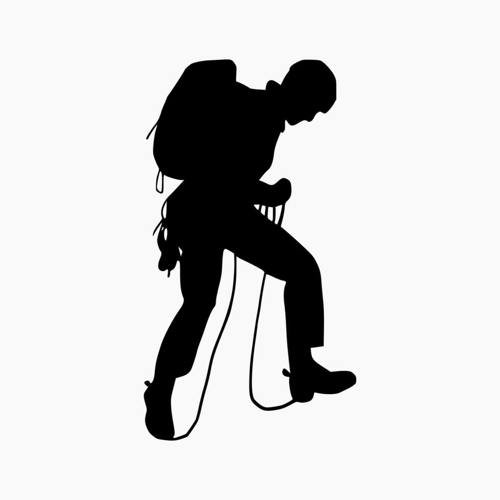 climber silhouette illustration. Rock Climber Silhouette vector