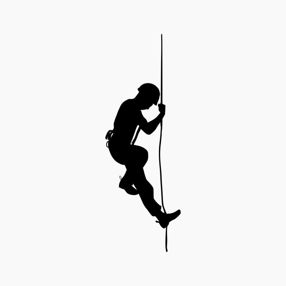 climber silhouette illustration. Rock Climber Silhouette vector