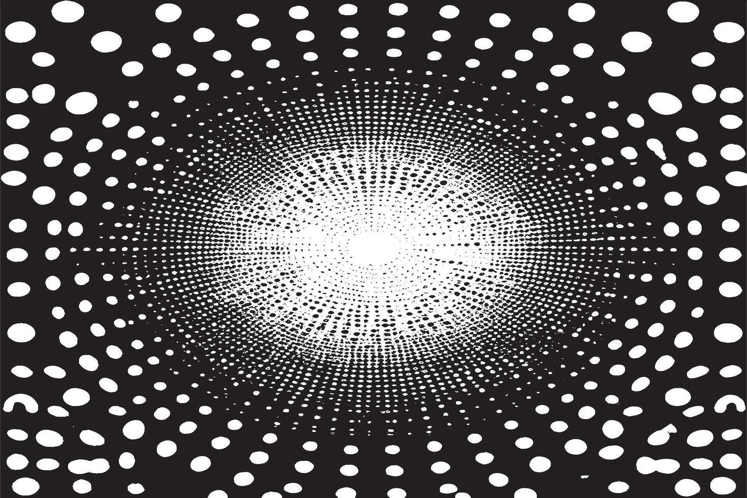 Linear Halftone Pattern with Circles and Speckles - Polka Dot Background vector