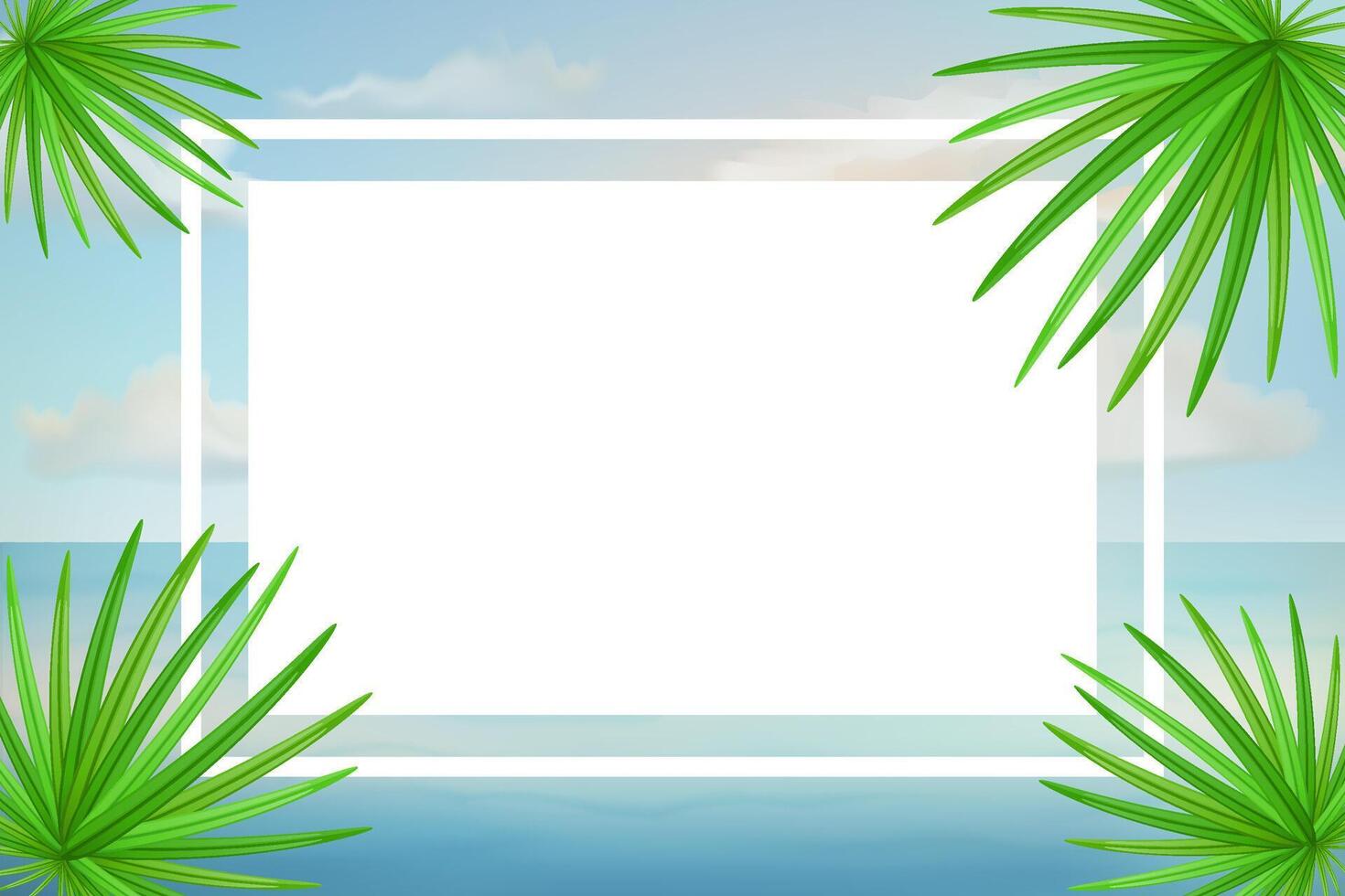 summer poster with sea beach and sunny sky stock illustration vector