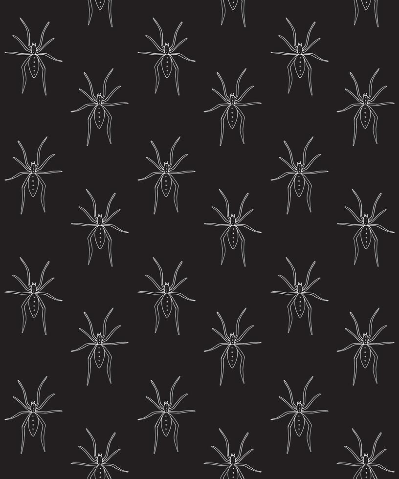Seamless pattern of hand drawn spider vector