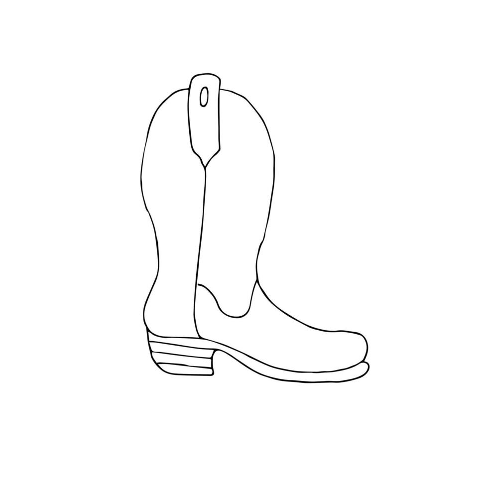 Hand drawn doodle sketch western boot vector