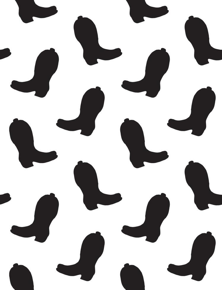 Seamless pattern of cowboy western boot vector